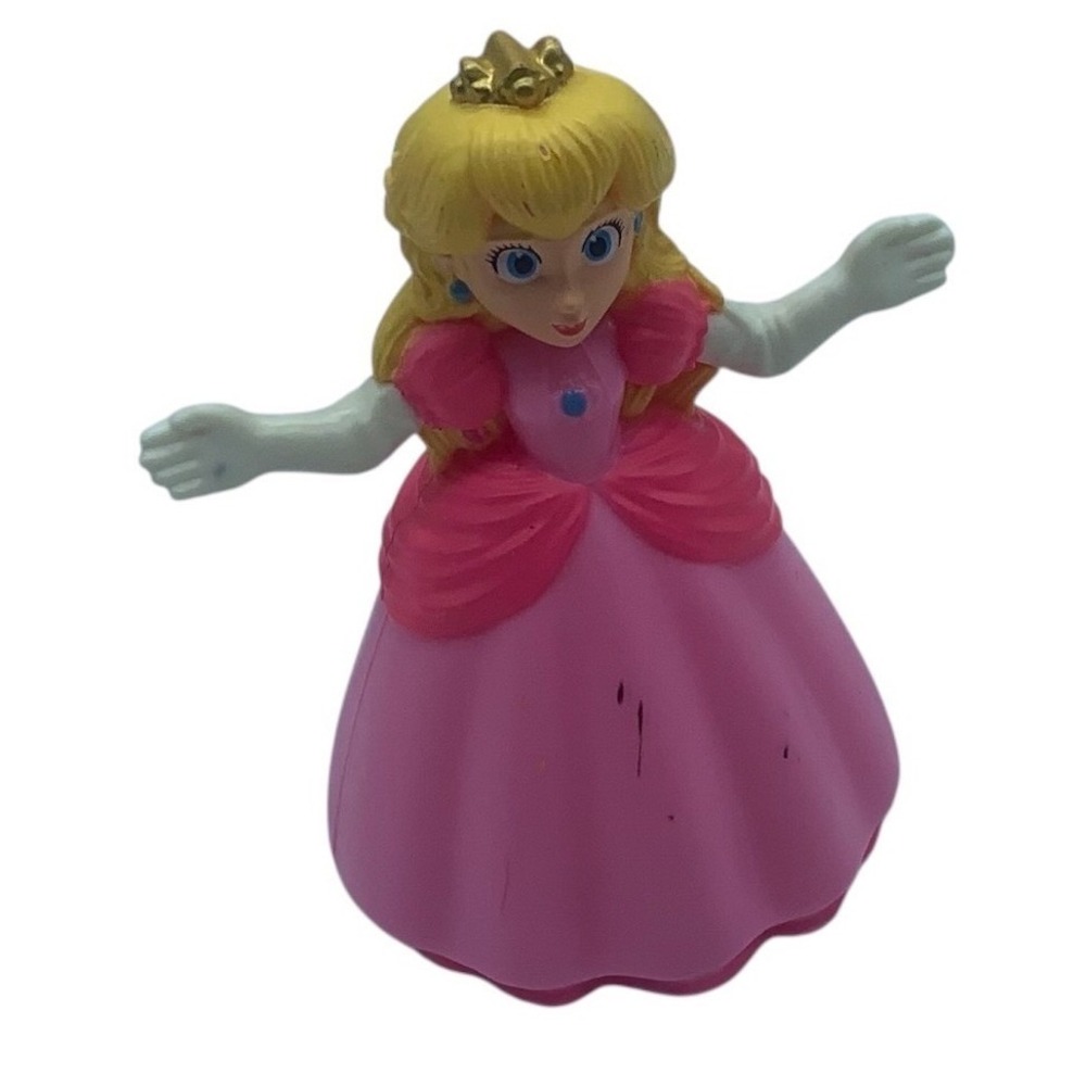 Nintendo Super Mario Princess Peach Pink Dress Action Figure 2.5" Toy McDonald's